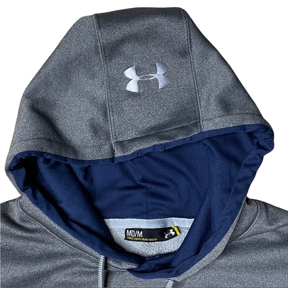 Under Armour Storm Loose Fit Gray Athletic Pullover Hoodie Men's Size Medium M - Picture 3 of 7